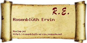 Rosenblüth Ervin névjegykártya